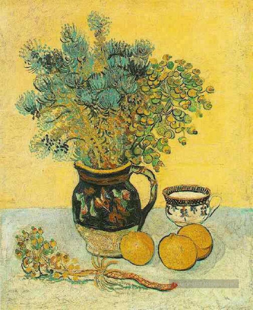 Nature morte Majolica Jug aux fleurs sauvages Vincent van Gogh Peintures à l'huile